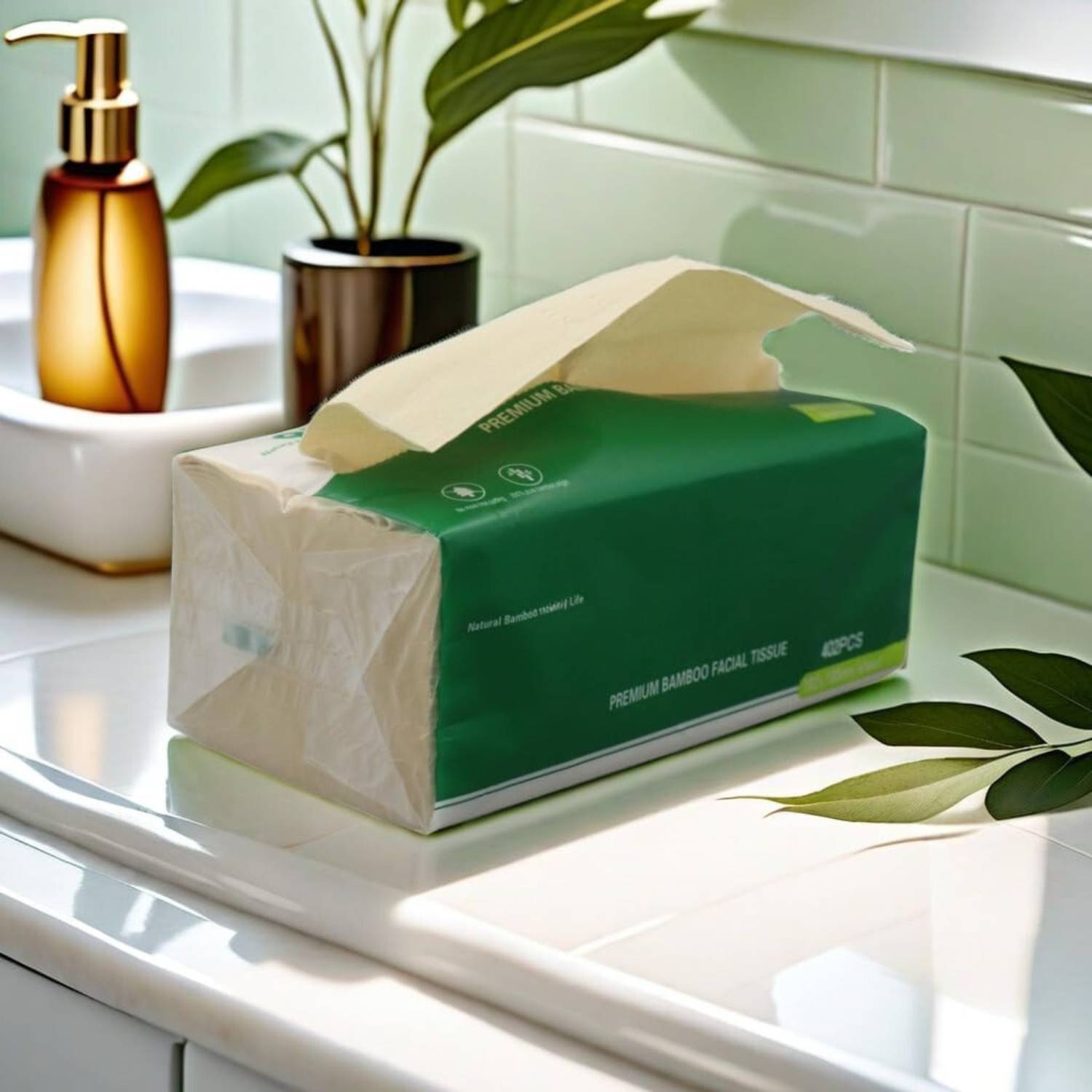 Bamboo Facial Tissues, 12 Pack