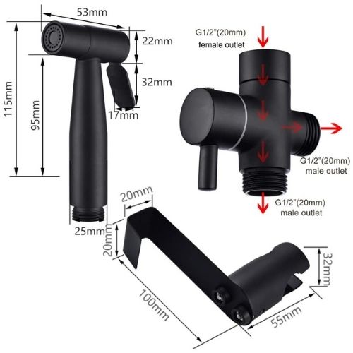 Black Handheld Bidet Kit: image 2